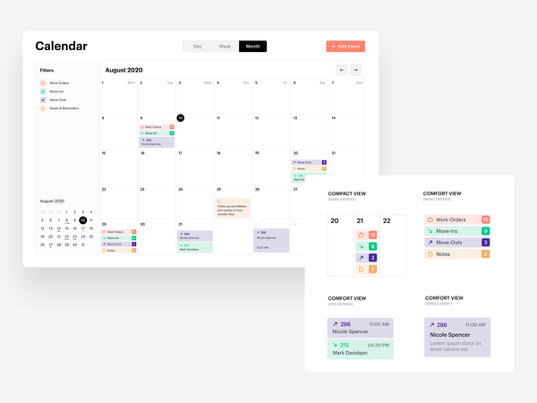 Responsive calendar UI