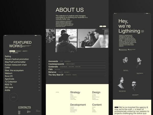 Lightning. Creative digital production Figma Template