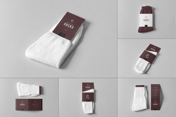 $ Socks Package Mockup