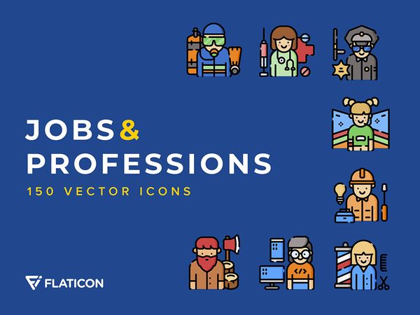 Jobs and Professions Icons Set