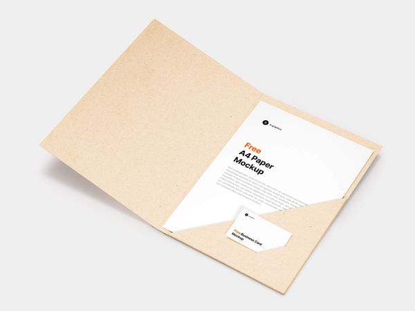 A4 Paper & Business Card Mockup