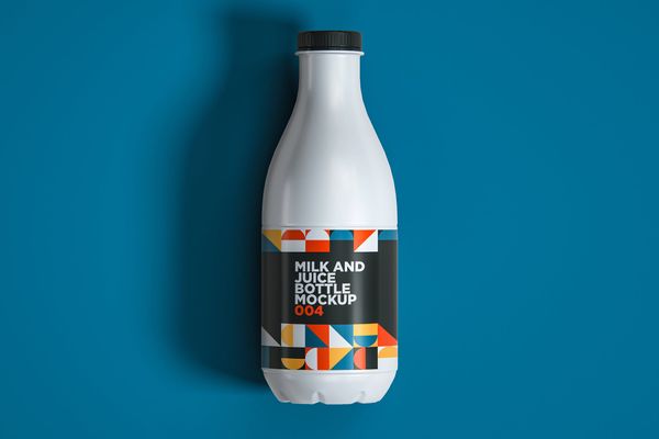 $ Milk And Juice Bottle Mockup 004