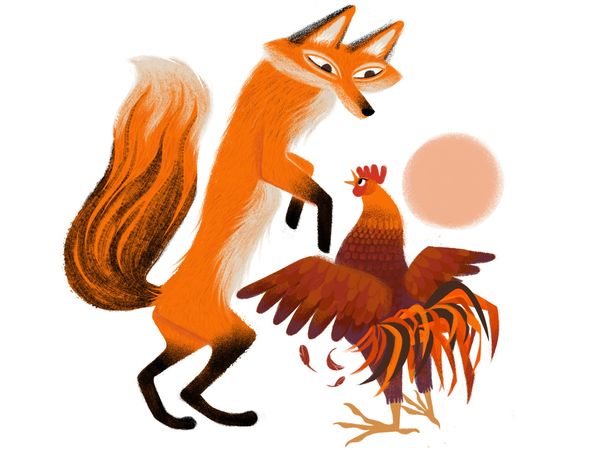 Fox and Rooster