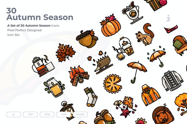 $ 30 Autumn Season Icons