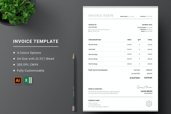 $ Invoice Excel Template