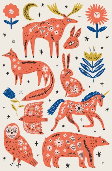 Scandinavian Ornate Animals Bundle