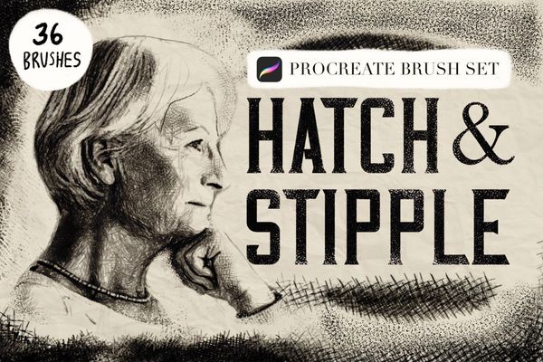 $ Hatch & Stipple Procreate Brushes