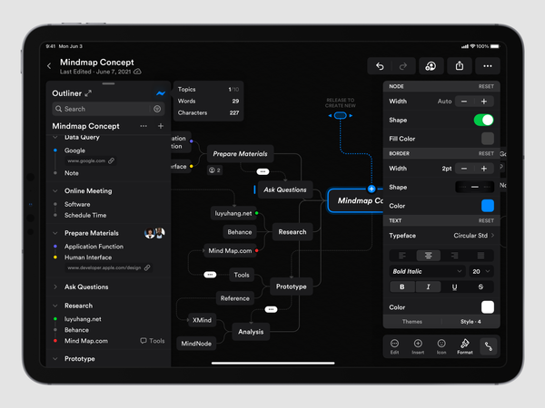 Mindmap Concept Application (Dark)