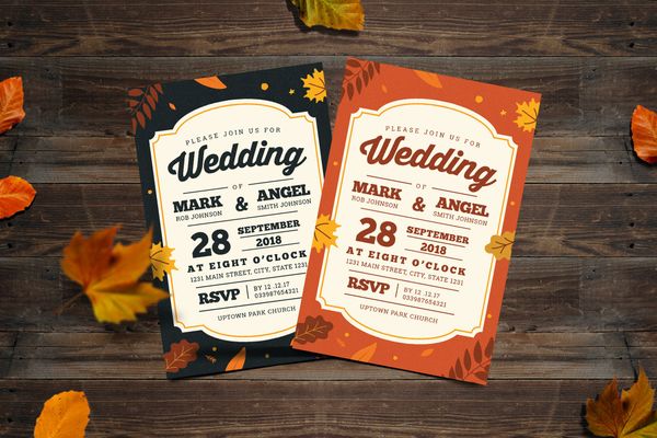 $ Autumn Wedding Invitation