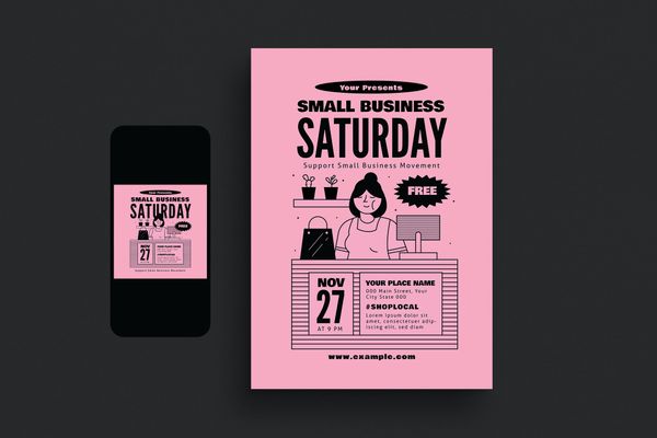 $ Small Business Saturday Event Flyer Set