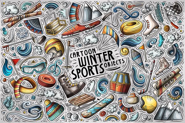 Cartoon WINTER SPORTS objects