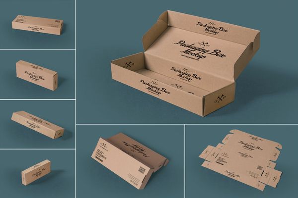$ Rectangular Packaging Box Mockups