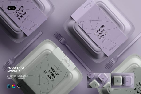 $ Food Tray Mockup