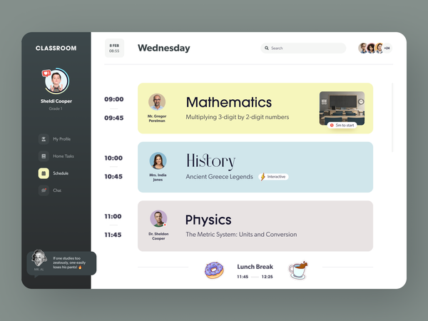 Virtual School  Dashboard