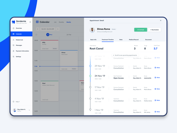 Zendenta. Appointment detail