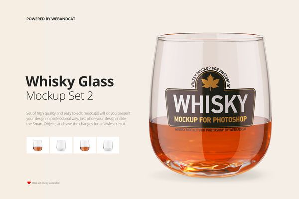 $ Whisky Glass Mockup