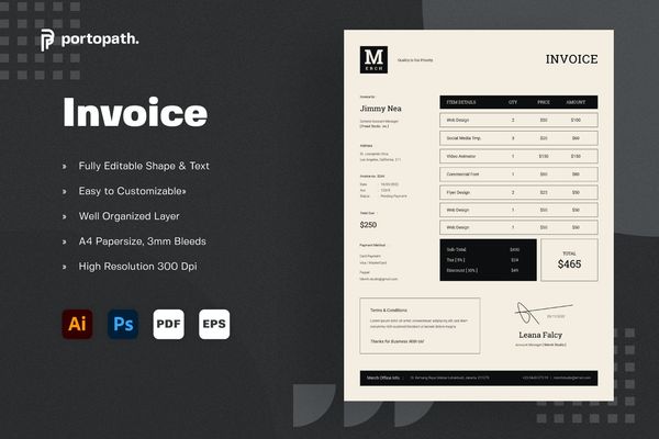 $ Invoice Template