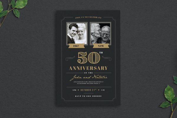 $ Wedding Anniversary Invitation