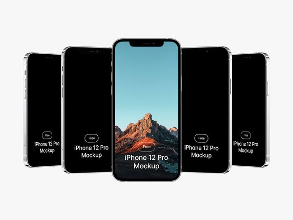 Five iPhone 12 Pro Mockups