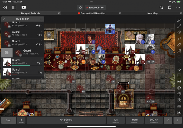 Brawl at the Banquet - Combat