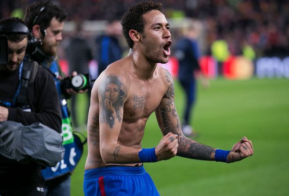 neymar-jr-celebration-at-the-end-of-the-uefa-champions-league-match-picture-id649775264
