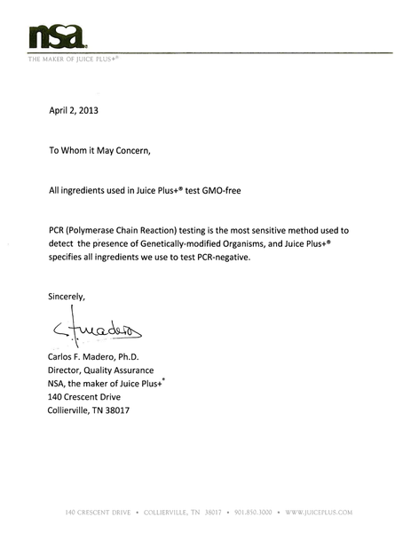 Non-GMO Letter