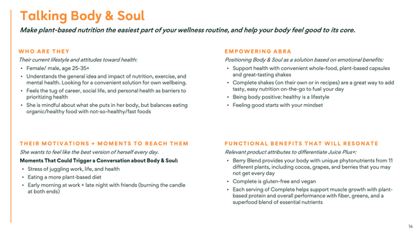 Body and Soul Talking Points