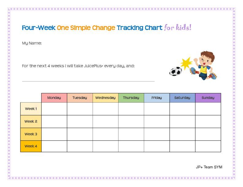 30-Day One Simple Change KIDS Tracking Form