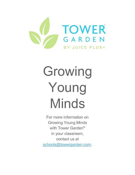 Tower Garden - Educaton Center Activities for Binder