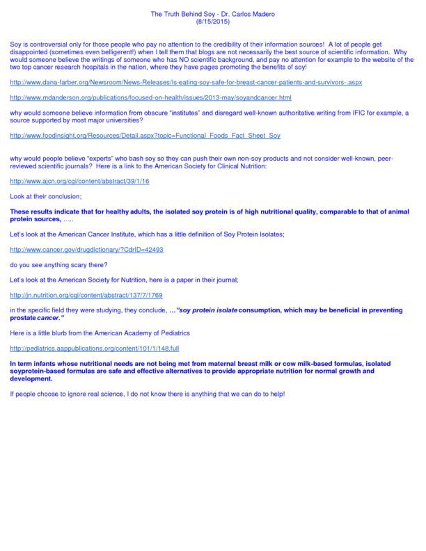 The Truth Behind Soy - Dr. Carlos Madero