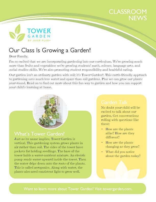 Tower Garden Family Newsletter