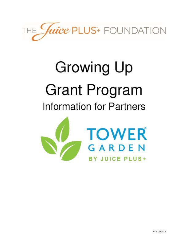 Growing Up Grant Program - Partner Info - 12.2019