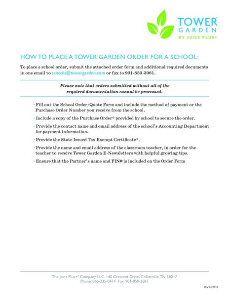 TG Order Form - School - 12.2019