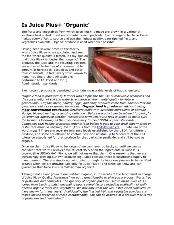 Juice Plus - Organic