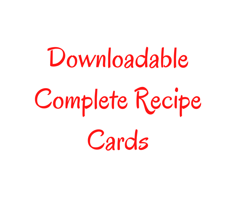 Downloadable Recipe Cards