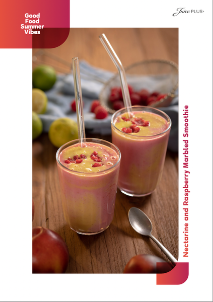 Nectarine and Rasberry Marbled Smoothie