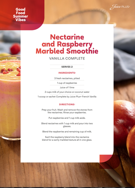 Nectarine and Rasberry Marbled Smoothie