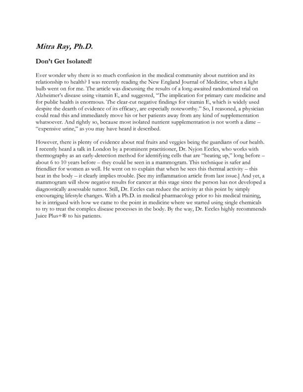 Isolated Vitamins by Mitra Ray, PhD