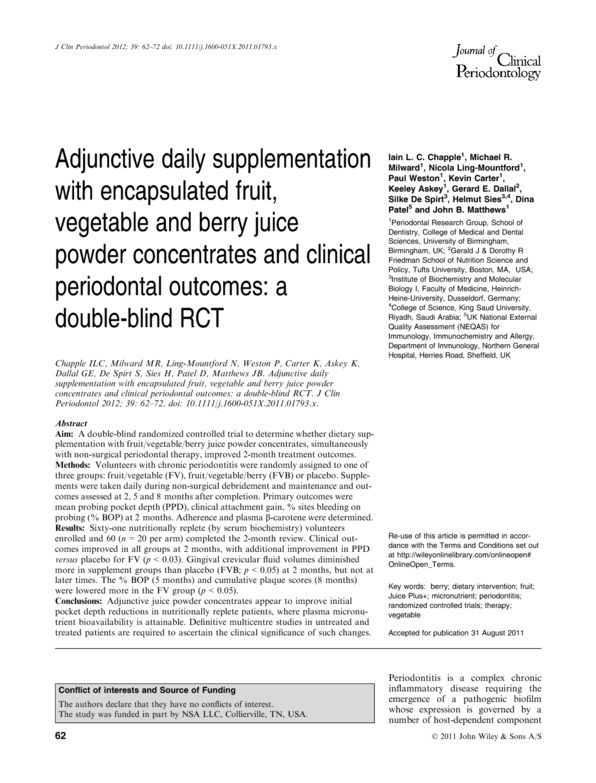 Oral Health Clicnal Study