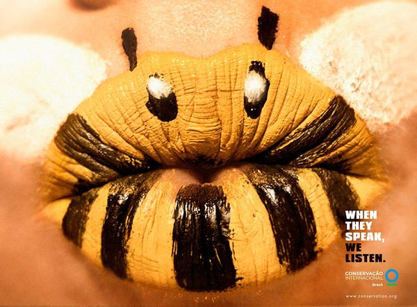 Conservation International Print Advert By Africa: Lipstick, Bee | Ads of the World™