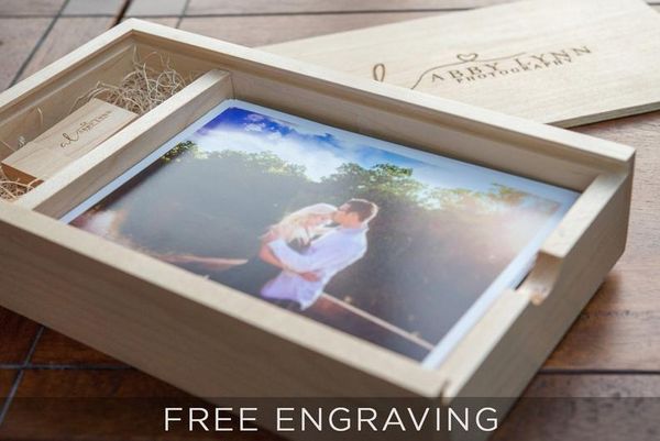 5 5 x 7 Maple Photo Box and Flash Drive Bundle | Etsy
