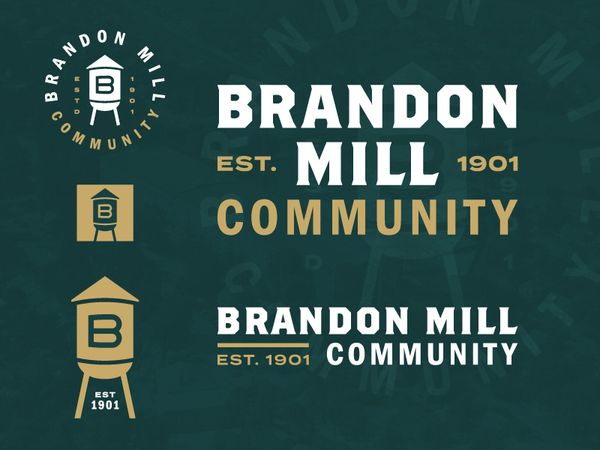 Brandon Mill Community Identity neighborhood logo badge badges termina franklin gothic brothers typ…