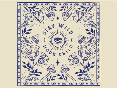 Stay Wild Moon Child vector art mystical designer mysticism alchemy bandana illustrator atx brandin…