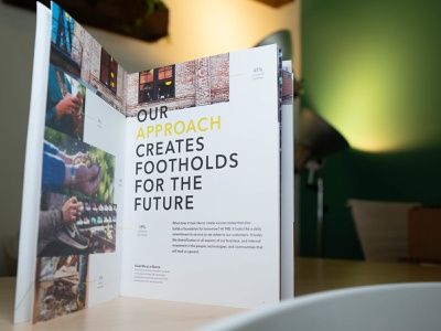 Annual Report Spread typography bar graph graph layout annual report print design