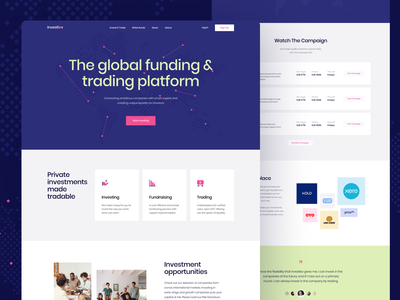 Investlov — Investment Landing Page branding clean maps modern website landing page marketplace n…