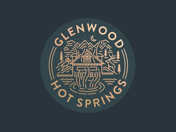 Glenwood Hot Springs illustration mountains colorado glenwood hot springs glenwood springs print ap…