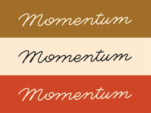 Momentum script lettering typography custom lettering monoline script