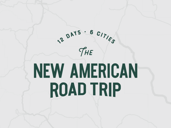 New American Road Trip Colors map branding seal typography green forest american road trip logo des…