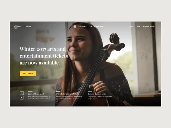 SU Menu education university school menu ux ui
