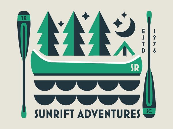 Canoes idea kayaking rafting white water climbing outdoors identity hello colors logo design brandi…